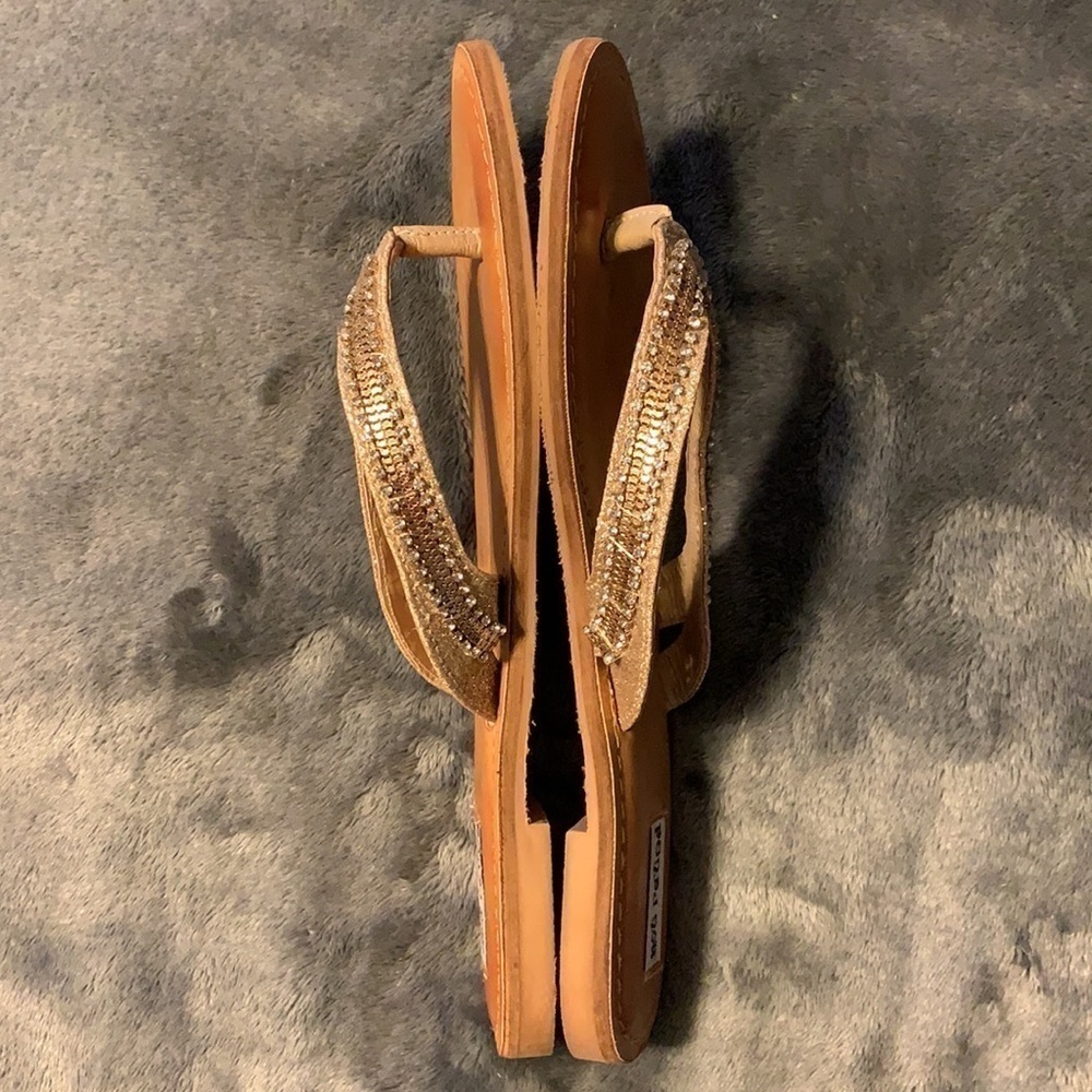 Gold Rhinestone Sandals Size 8.5 - Picture 5 of 8